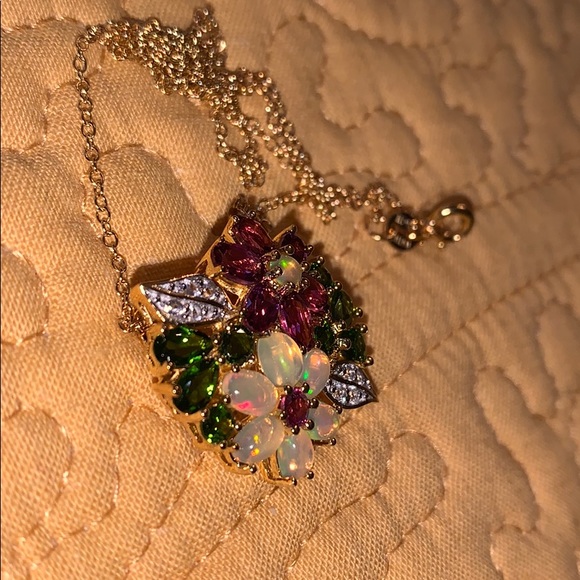 NWT garnet, diopside, topaz 5.41CTW pendant - Picture 3 of 6